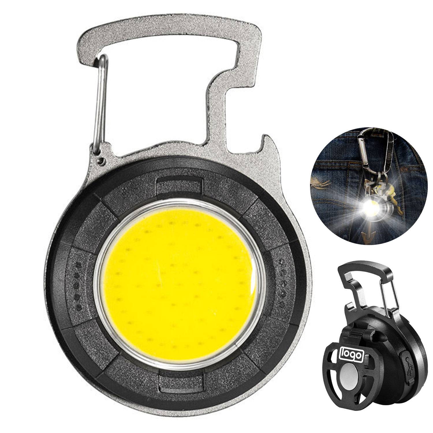 COB Rechargeable Keychain Flashlight with Bottle Opener 3
