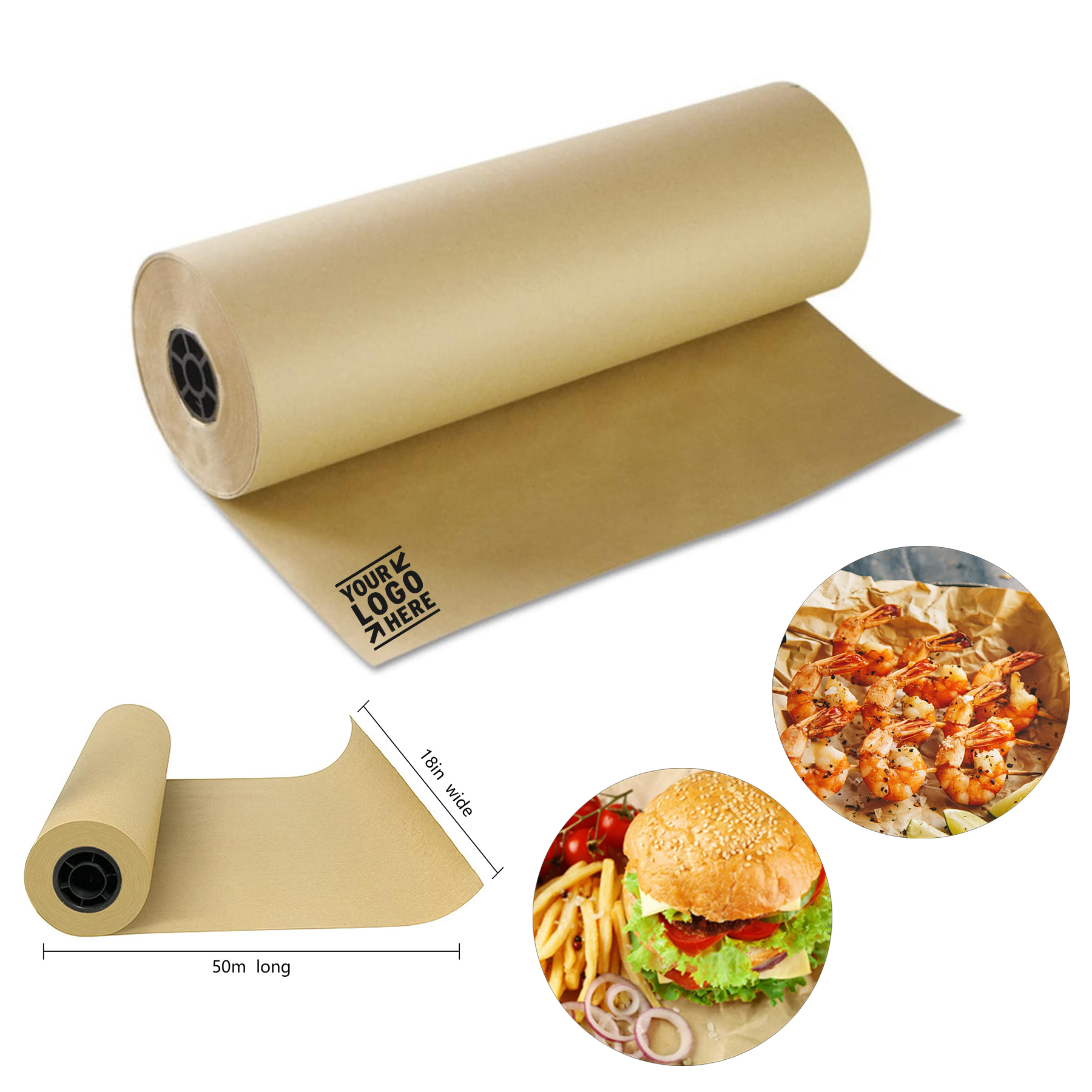 18" x 164ft BBQ Smoking Freezing Grilling Meat Food Grade Brown Kraft Wrapping Butcher Paper Roll 2