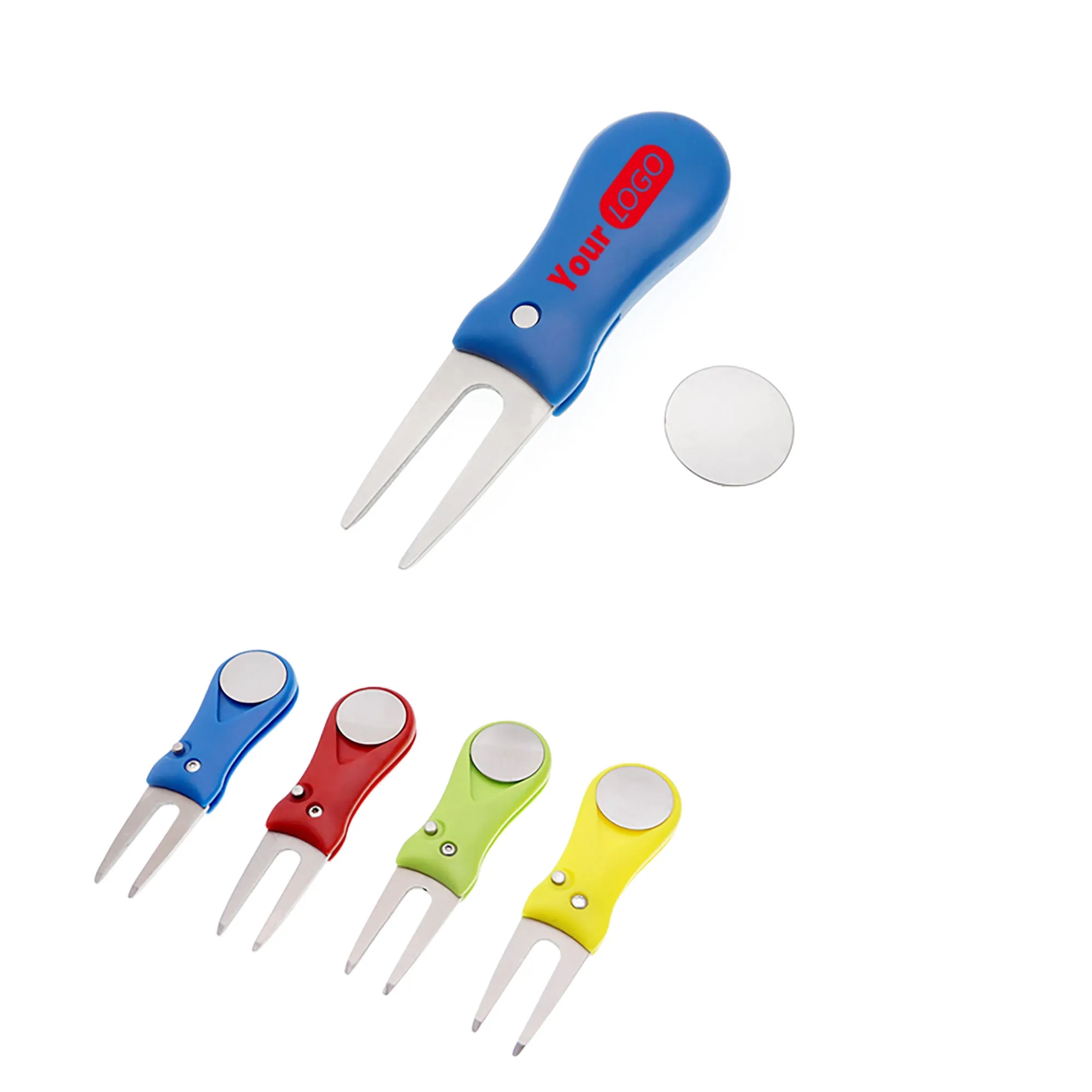 MOQ 50 PCS Foldable Golf Divot Tool With Pop-up Button 1