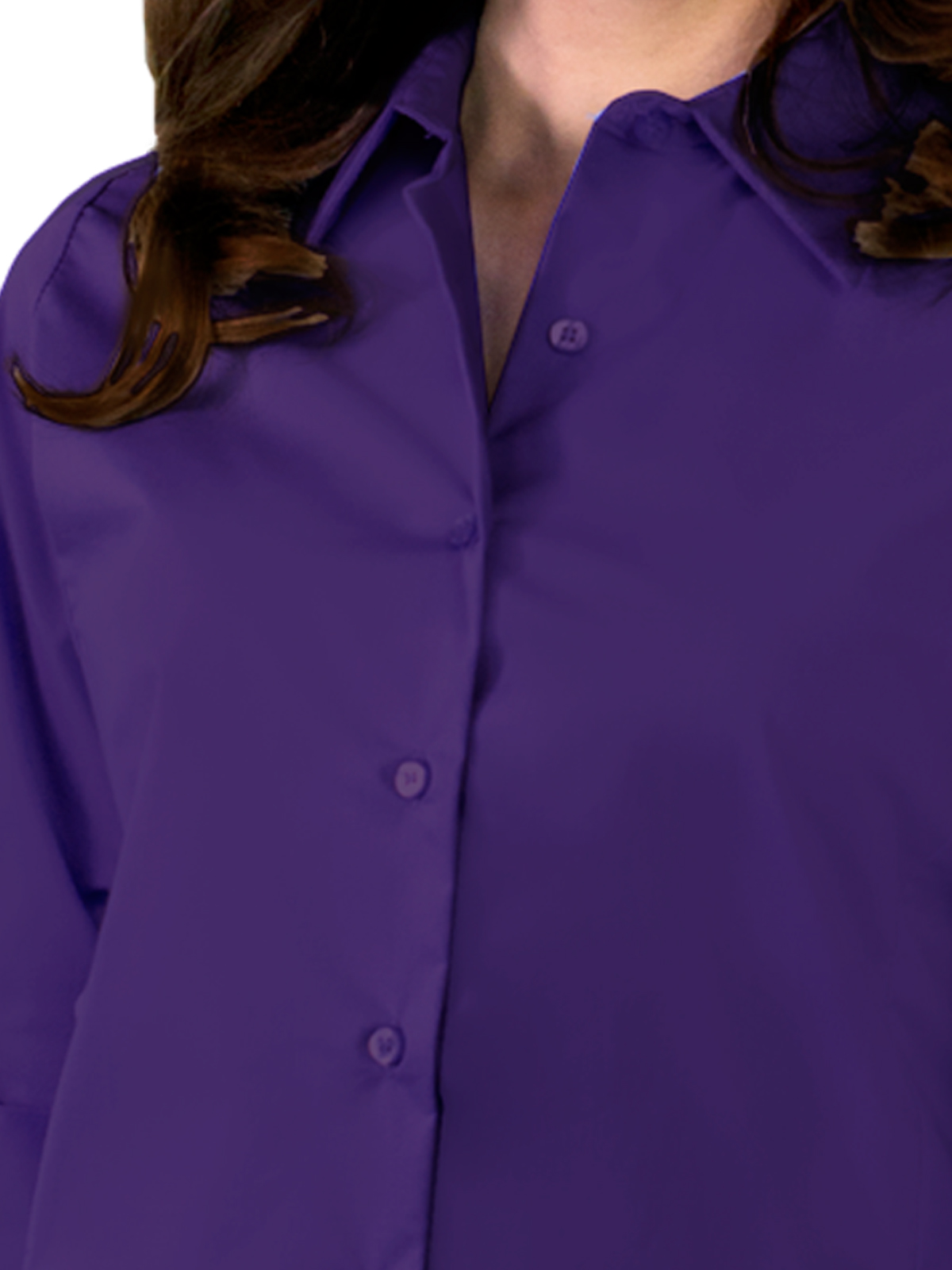 Blue Generation - Women's Pocketless 3/4-Sleeve Stretch Poplin Shirt 18