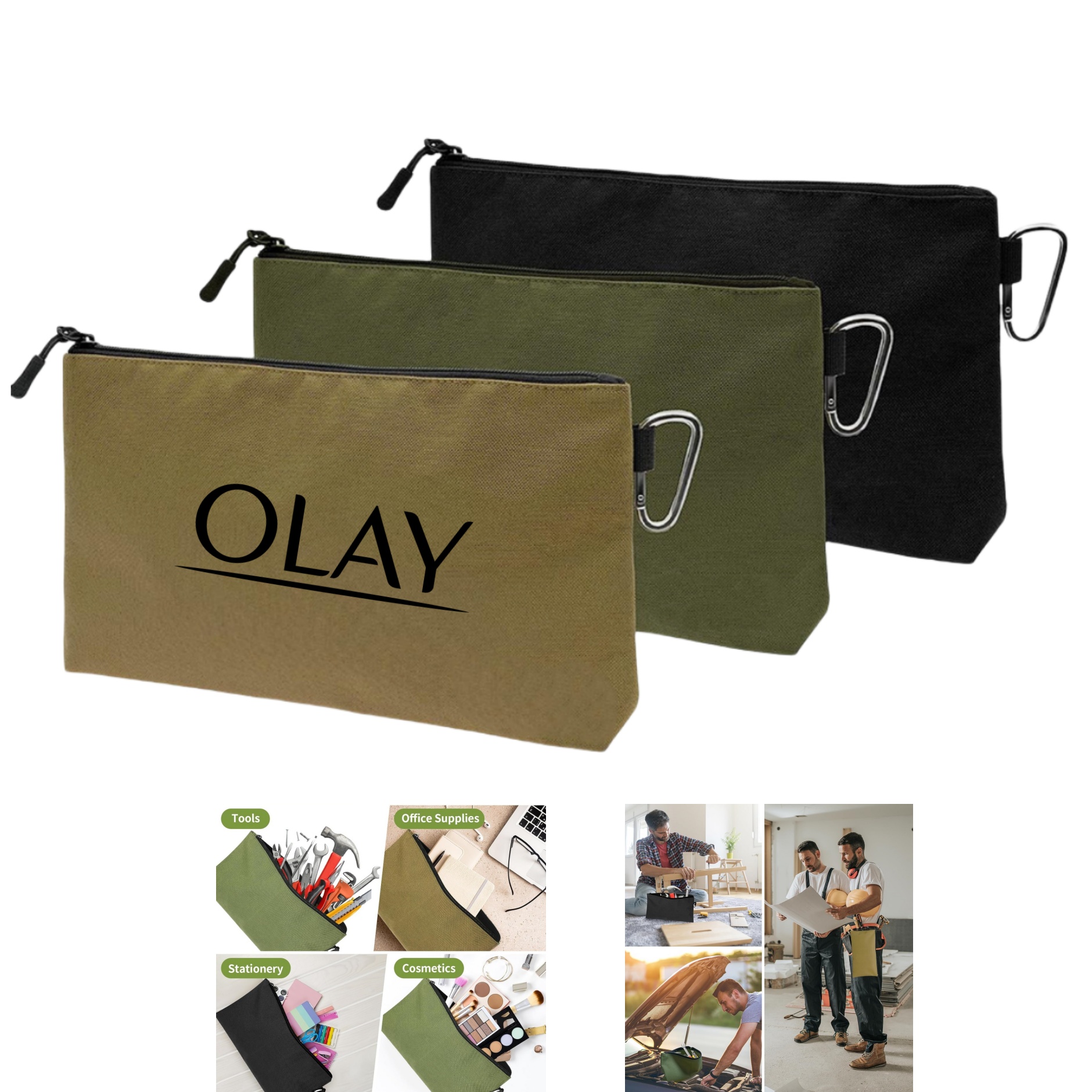 Premium Tool Zipper Pouch with Carabiner 4
