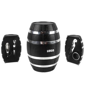 Elegant 4 In 1 Wine Opener With Silver Barrel Shaped Case 8