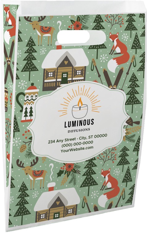 Christmas Scatter Design 4 Merchant Paper Bags (9" x 13" x 2.5")