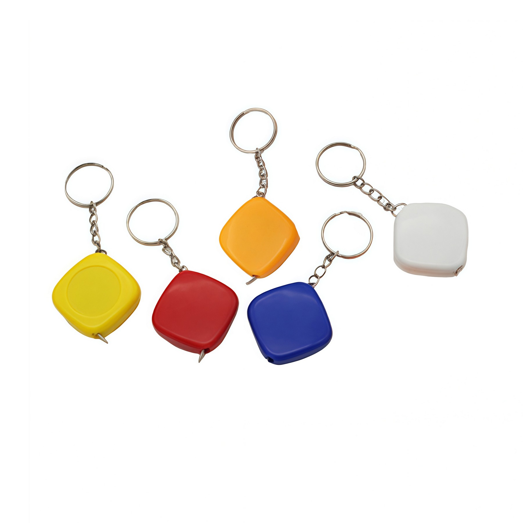 1 Meter Mini Square Shaped Steel Retractable Tape Measure W/ Keychain 4