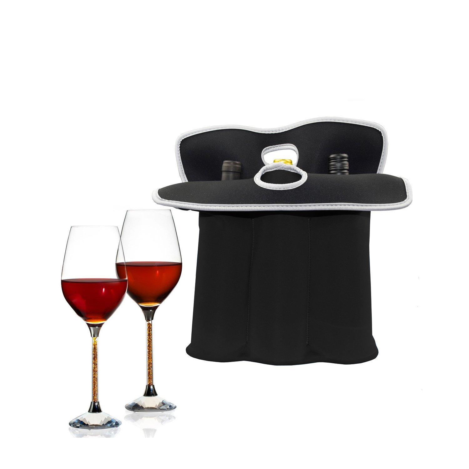 iBank ® 3-Bottle Neoprene Wine Carrier Tote Bag, Bottle Holder 3