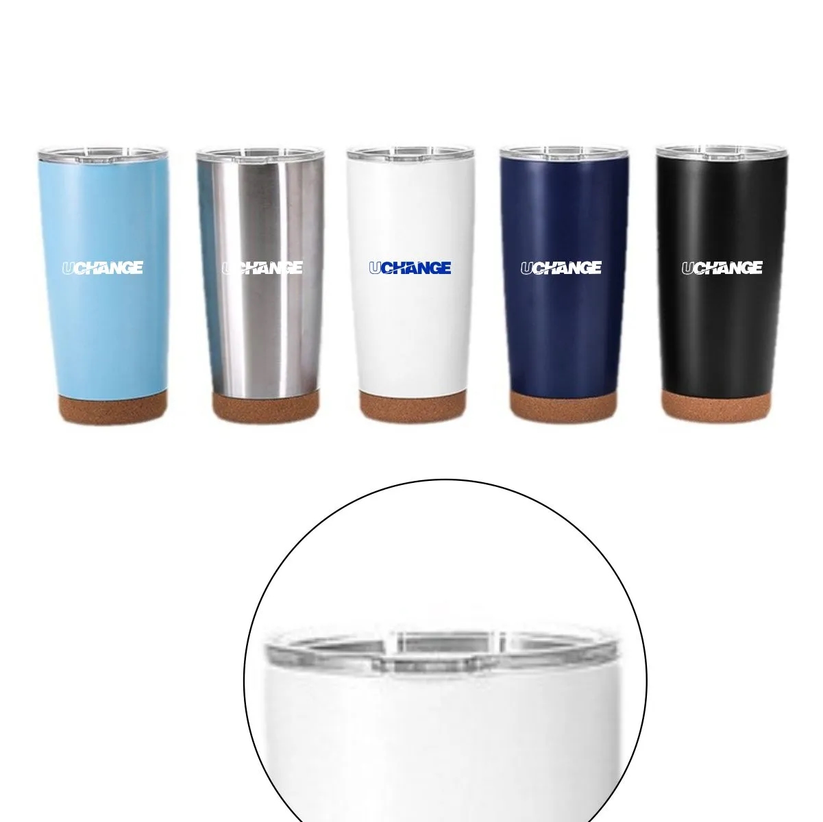 20oz. Insulated Stainless Steel Tumbler Cork Base Travel Cup 1