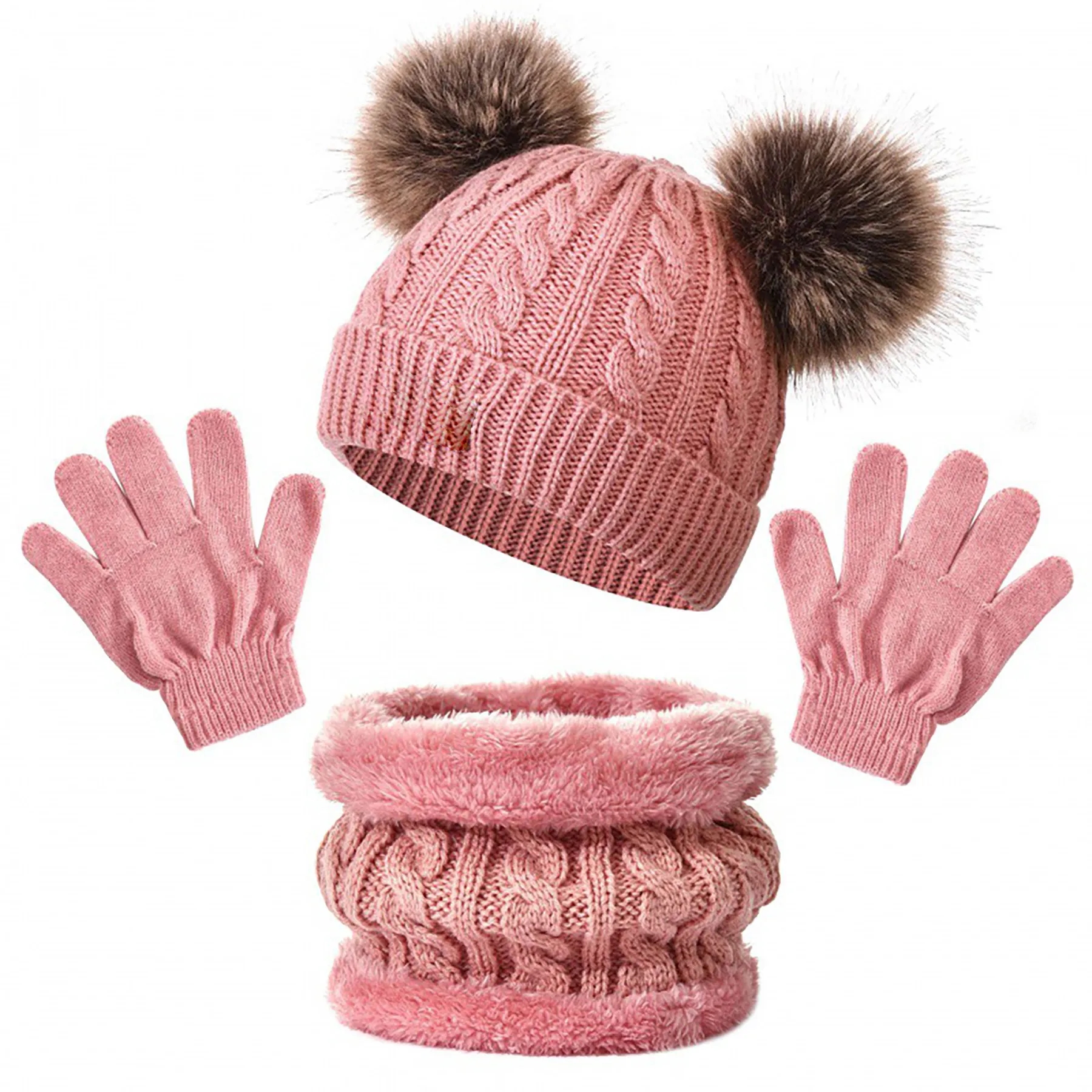 Acrylic Children's Hat, Scarf, Gloves Three Piece Set 4