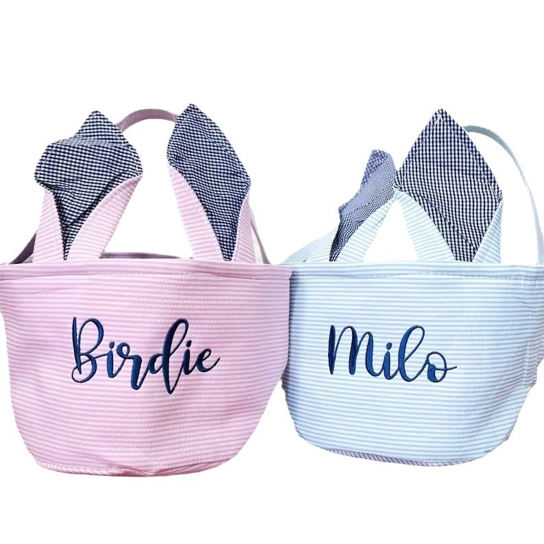 Easter Bunny Ear Embroidered Tote Bag for Kids 1