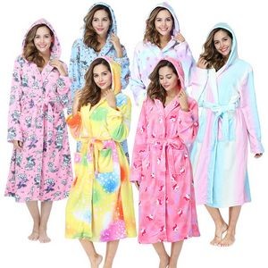 Women'S/Men'S Coral Fleece Bath Robe 3
