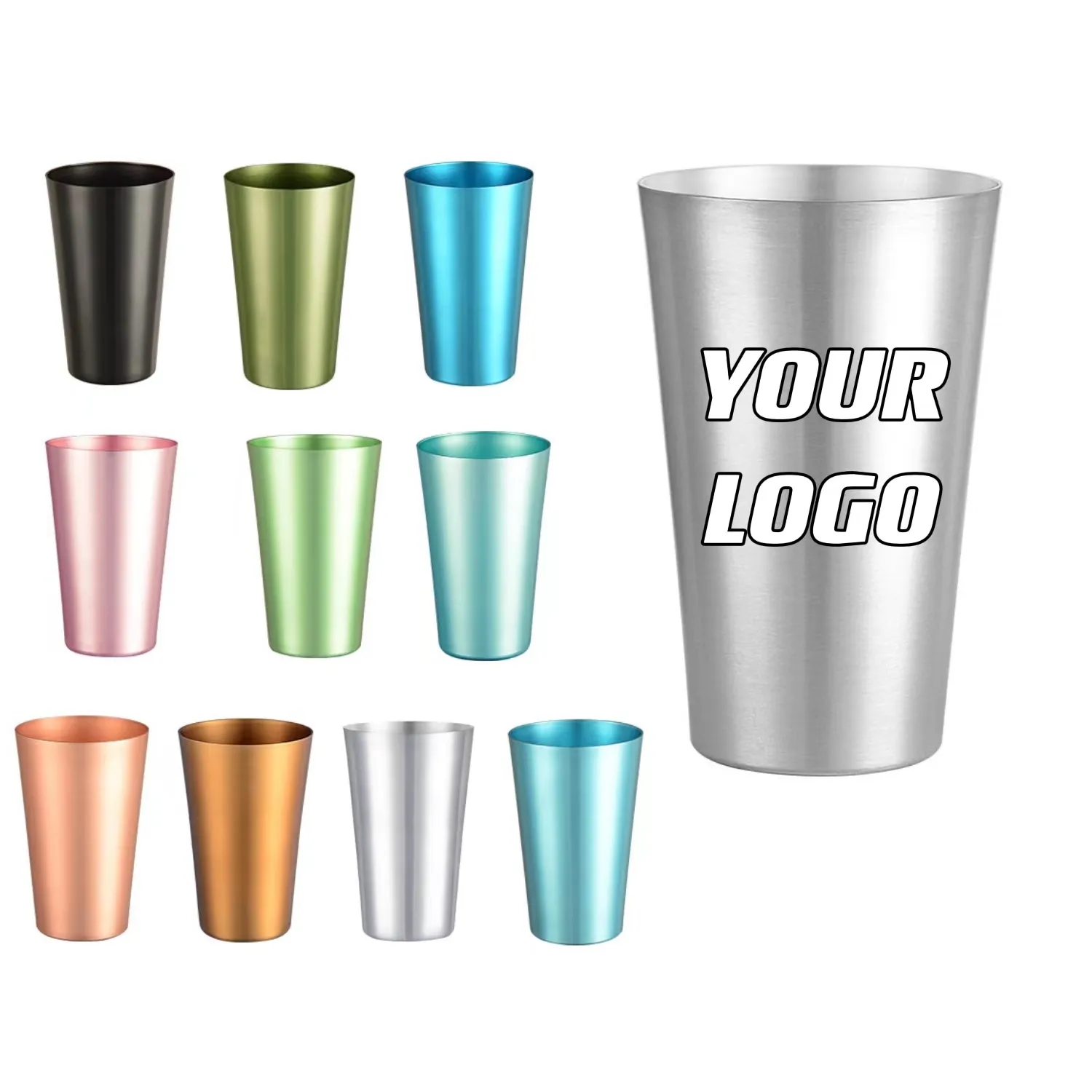 Custom 16 Ounce Stainless Steel Pint Wine Cups 2