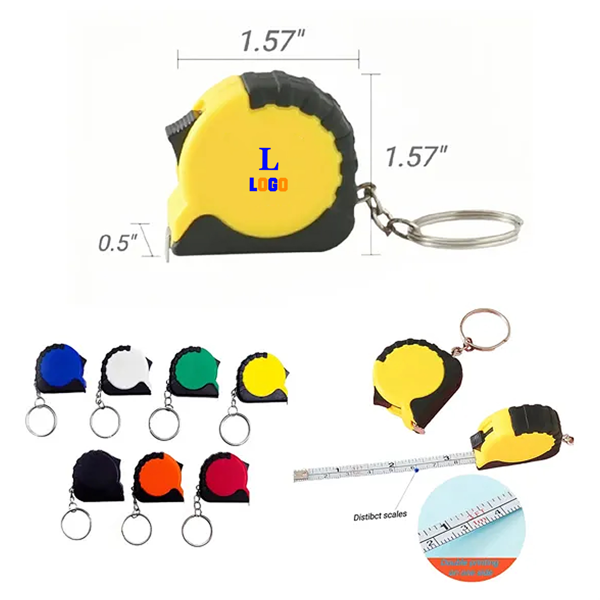 Compact Tape Measure Key Ring 3
