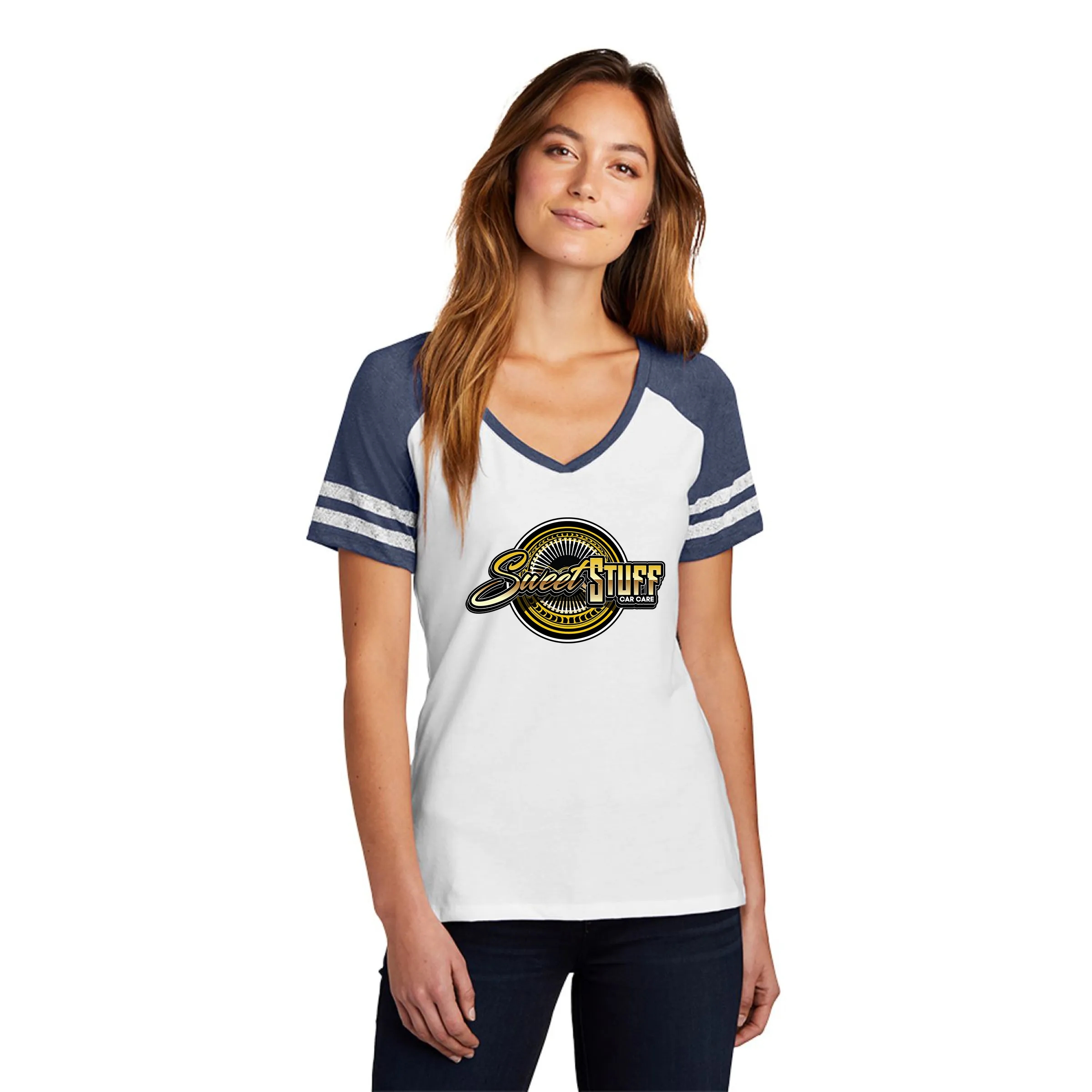 DISTRICT MADE(R) LADIES GAME V-NECK TEE 3
