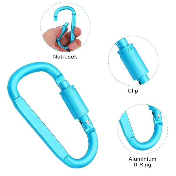 D-Shape  Carabiner Keychain With Screw Lock 1
