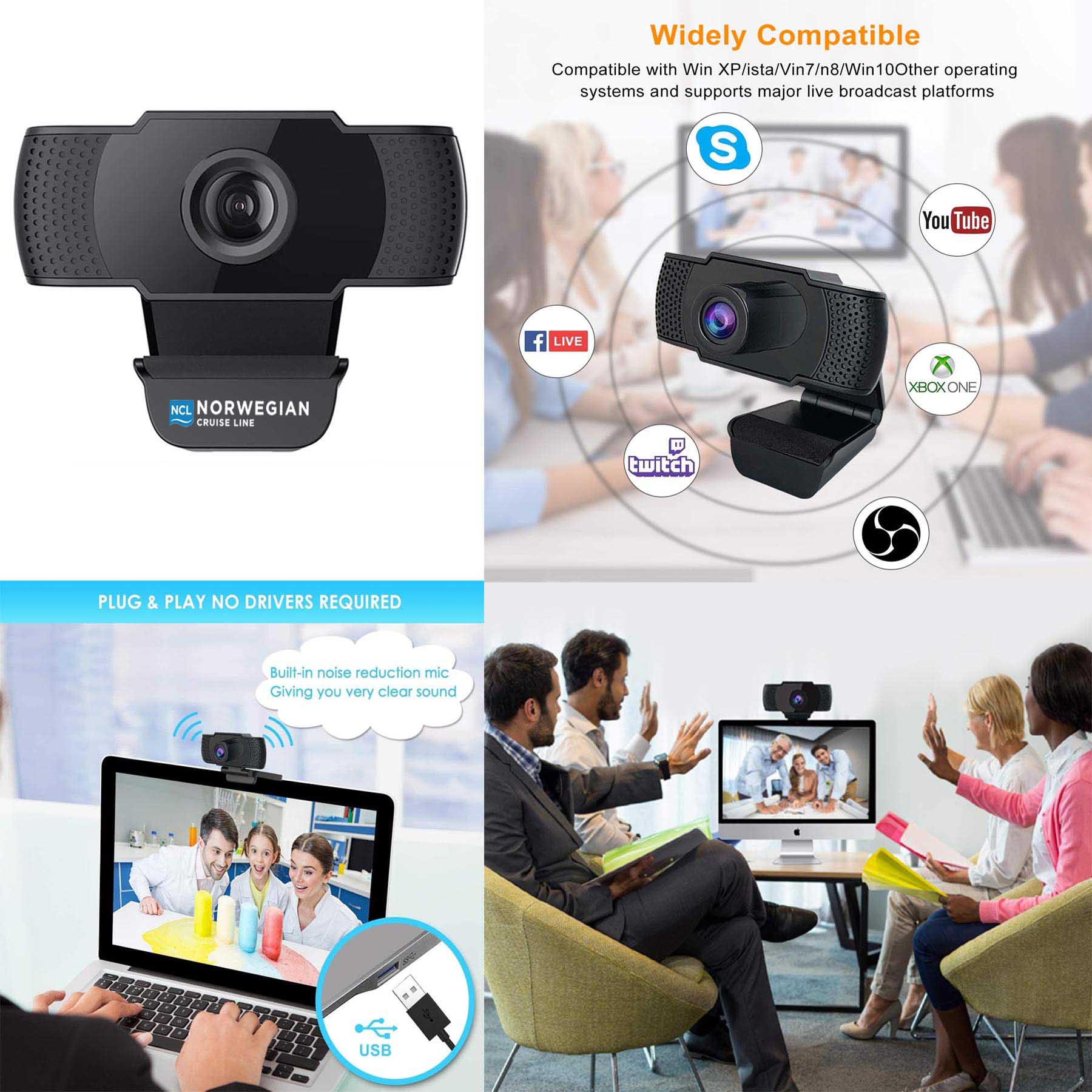 iBank ® HD Webcam with Built-In Microphone, 1080P and Background Noise Reducing 2
