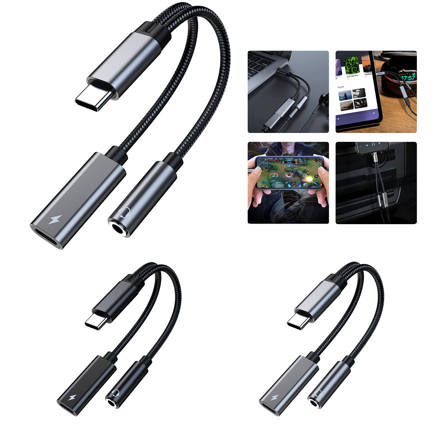 USB c to 3.5mm Headphone and Charger Adapter 2