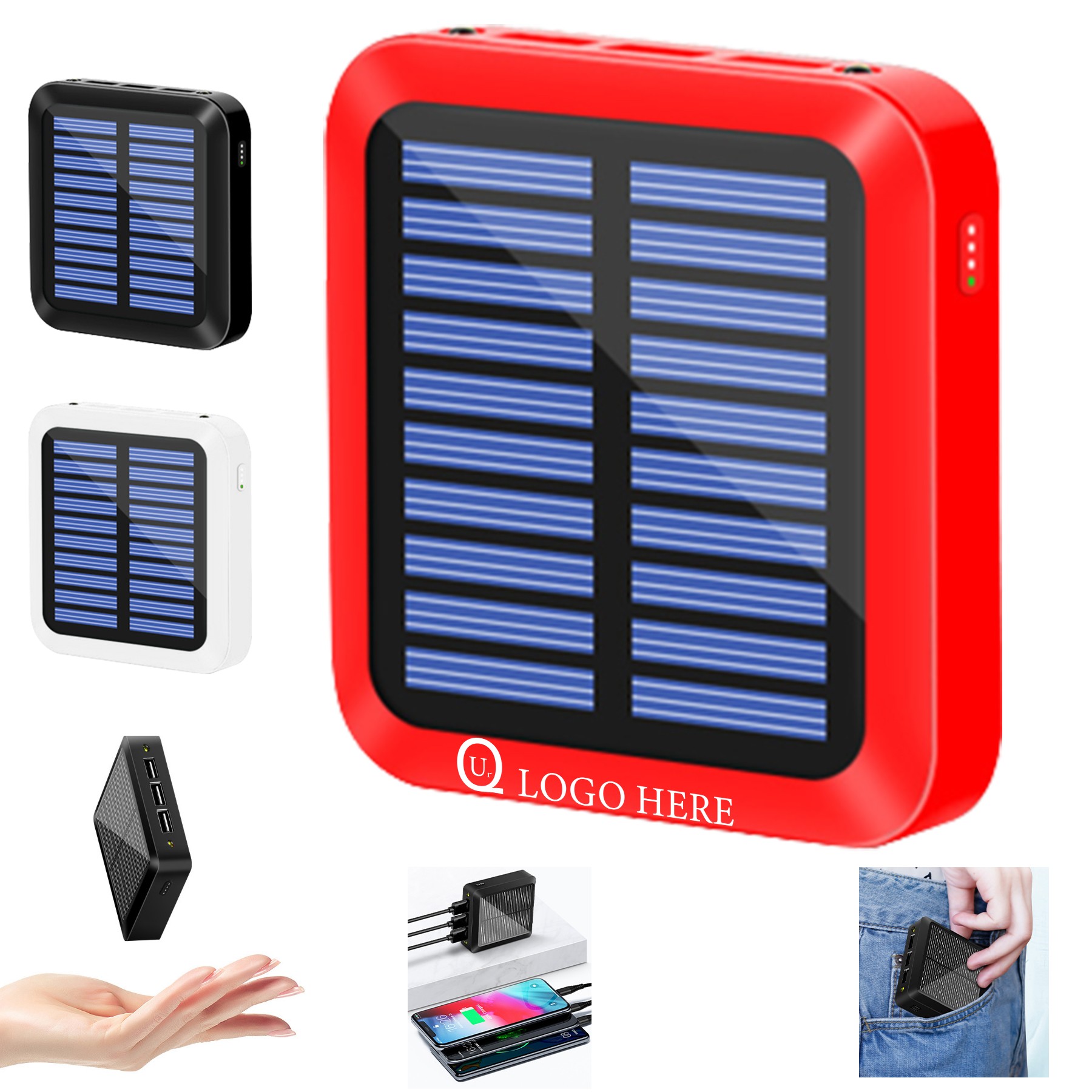 10000Mah Portable Solar Power Bank Flashlight 3