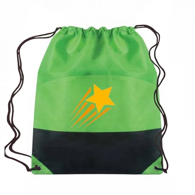Non-Woven Two-Tone Drawstring Bag 4