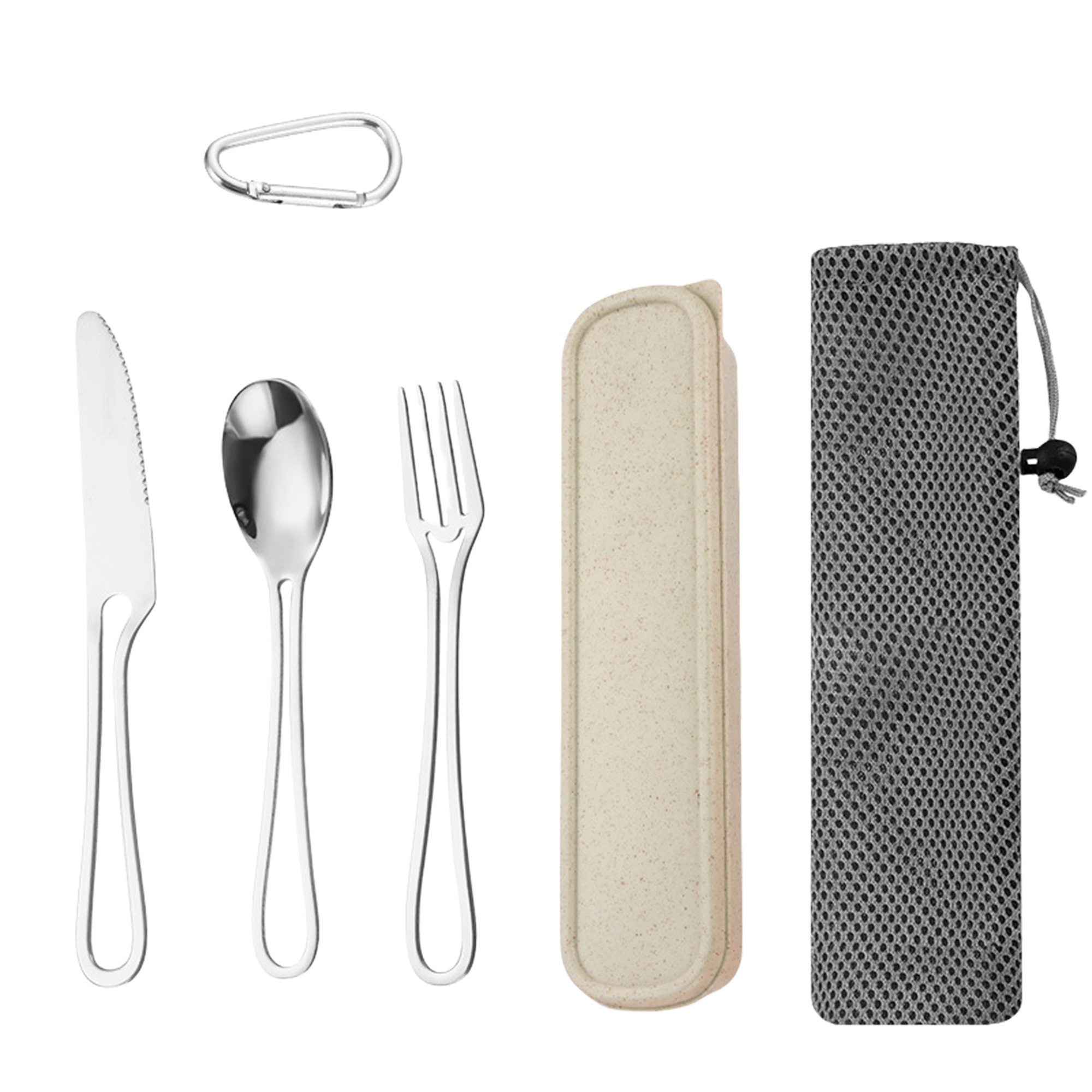 Portable Camping Cutlery Set - Stainless Steel Knife Fork Spoon 3-Piece Outdoor Picnic Utensils 2