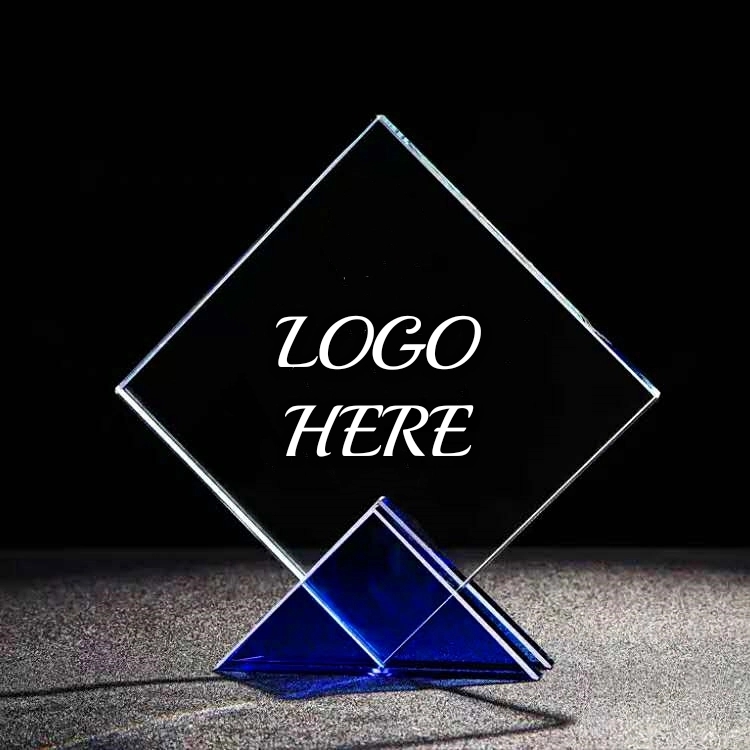 Crystal Triangle Base Square Award 4