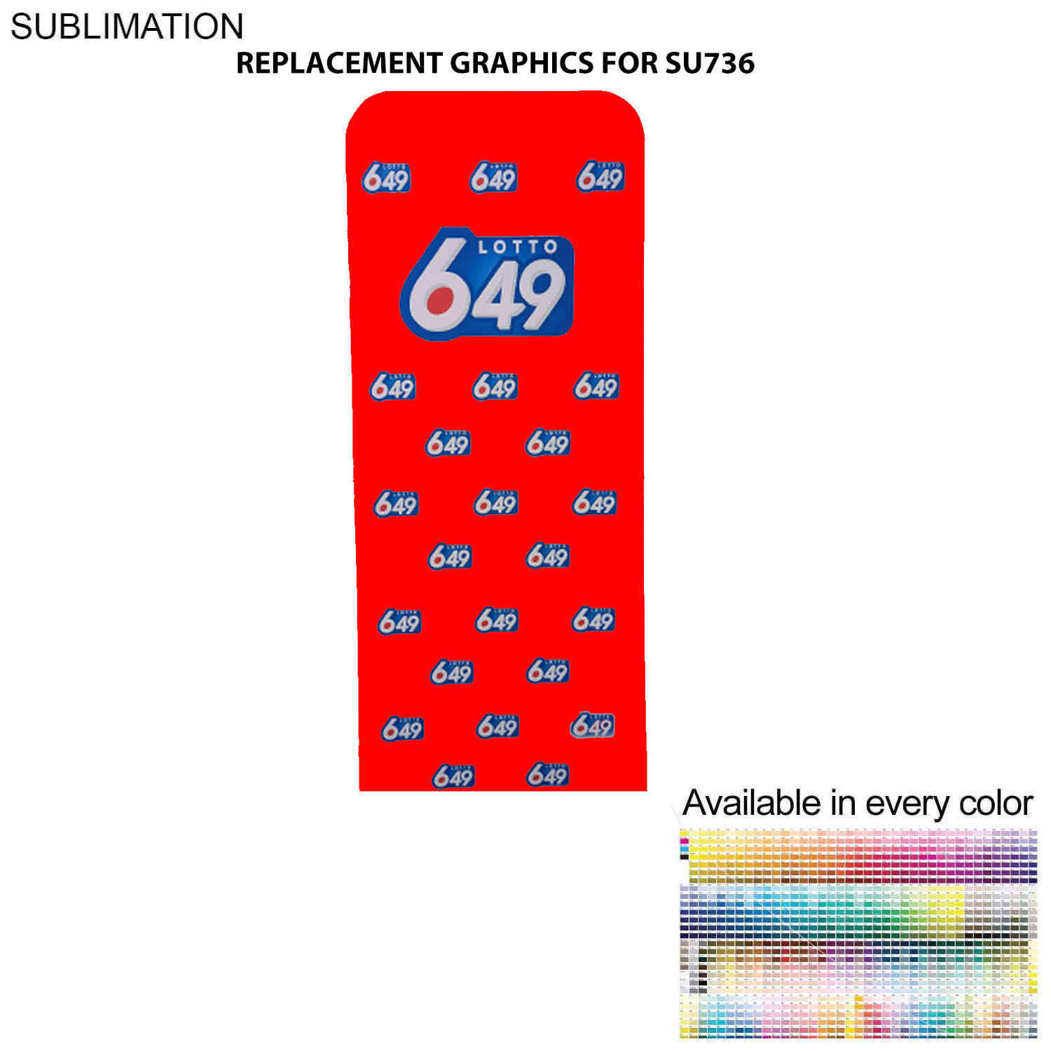 24Hr Express Ship -Replacement Graphics Double Sided 3'W x 90"H EuroFit Tension Fabric Slip on cover 6