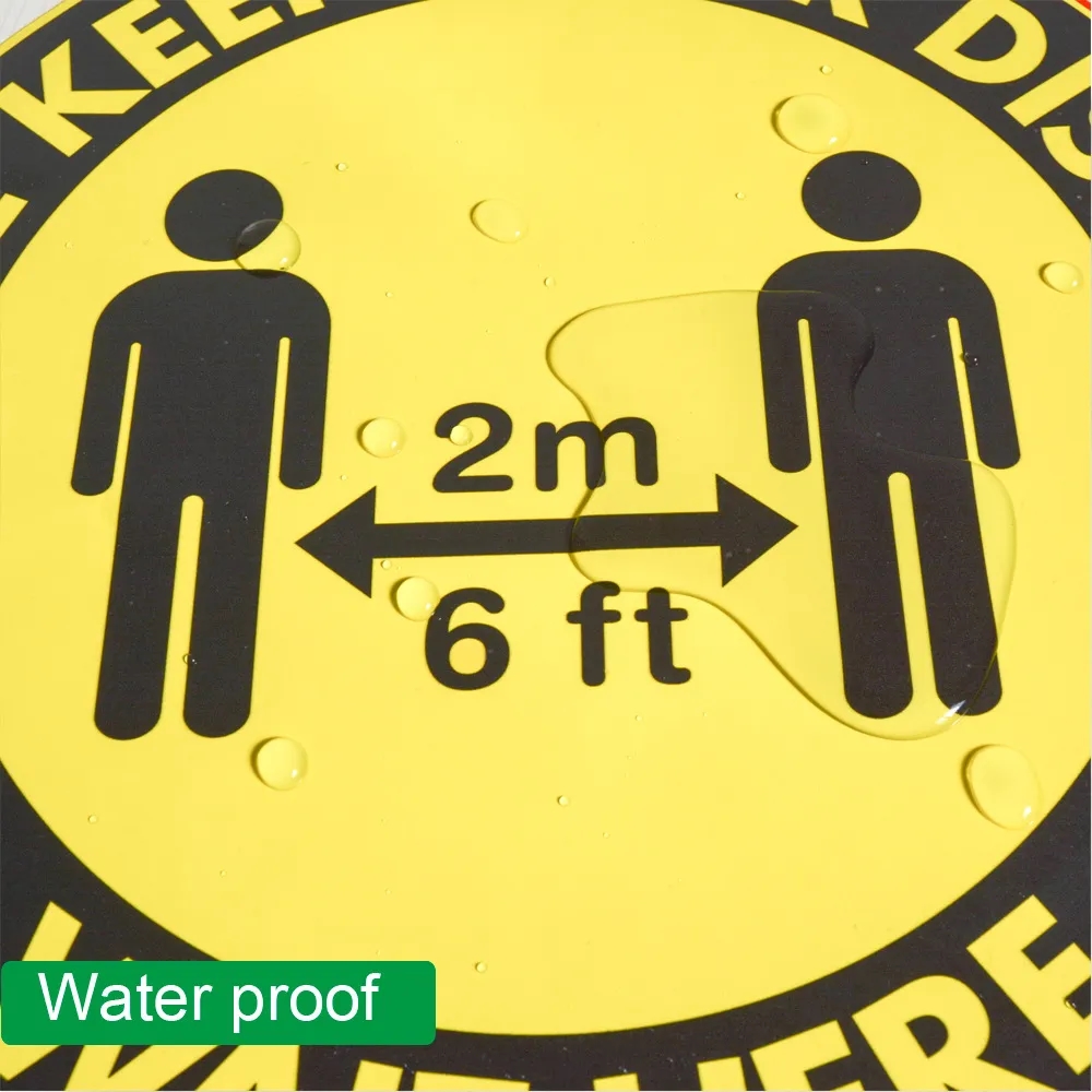 12" PVC Round Social Distancing Floor Sticker & Decals 2