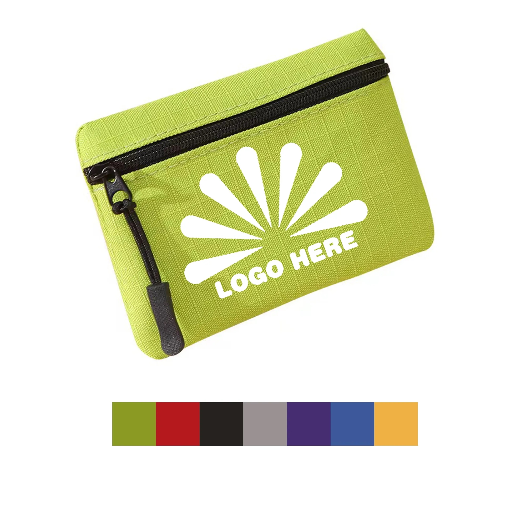 Solid Color Mini Zipper Coin Purse With Customizable Logo 3