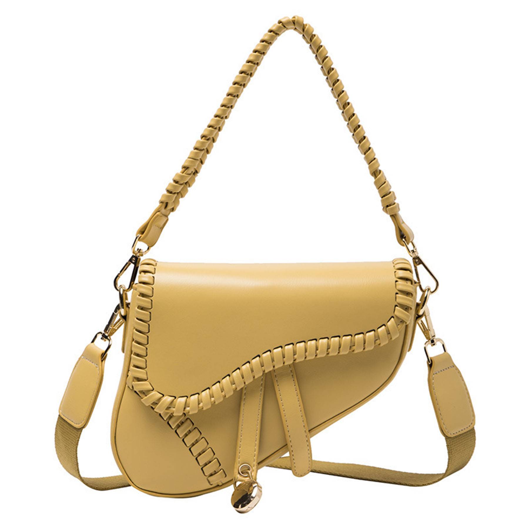 PU Leather Ladies Saddle Handbag Crossbody Bag 6