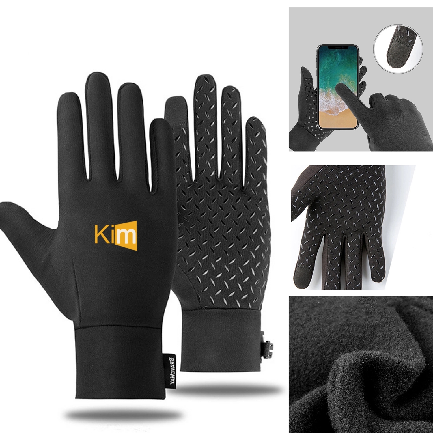 Warm Touch Screen Non-slip Silicone Gloves 2