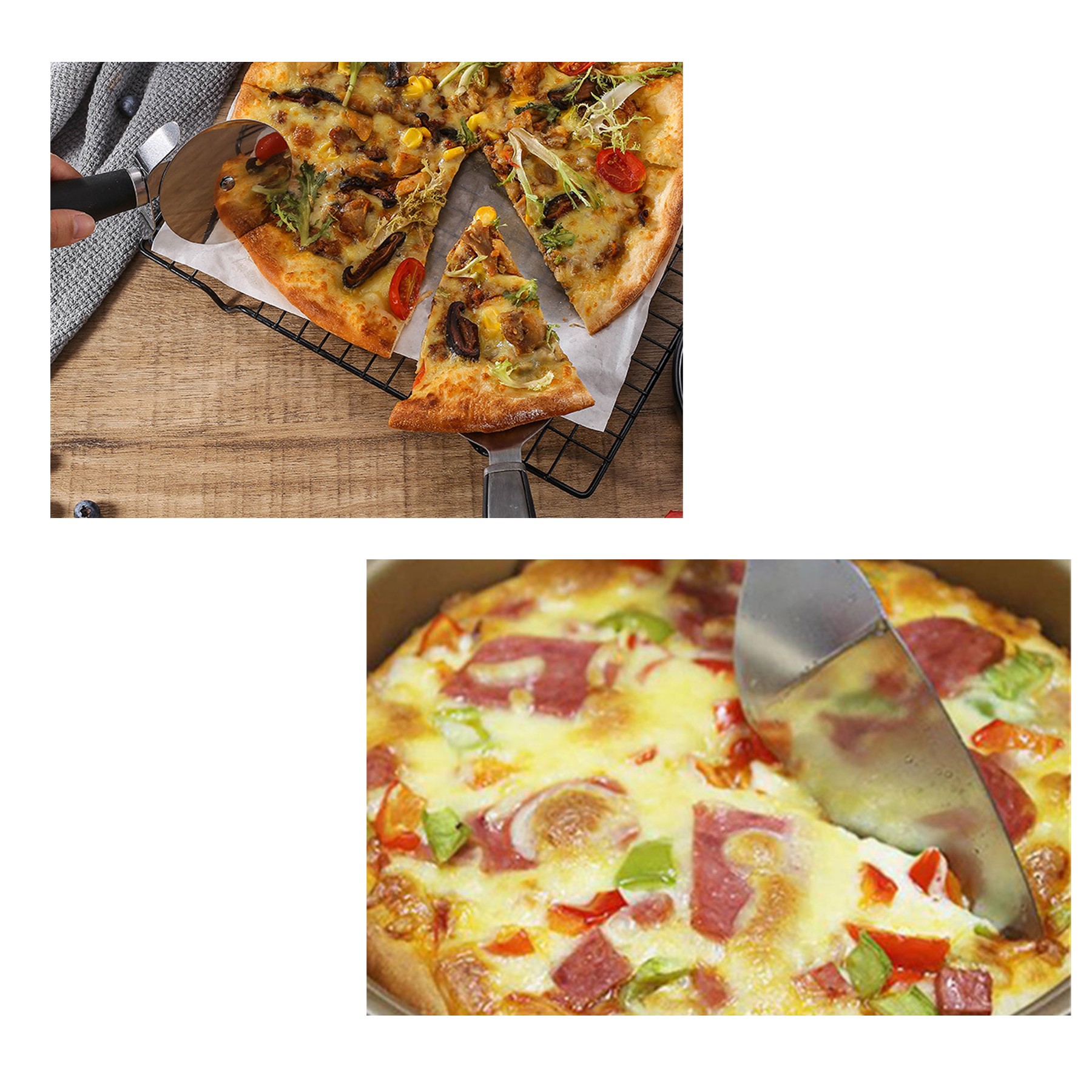 Stainless Steel Pizza Wheel Knife Set 1