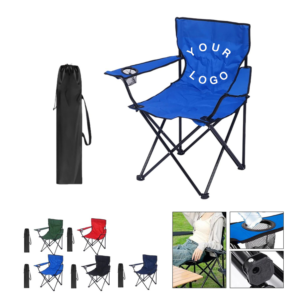 Portable Folding Camping Chair with Padded Back 3