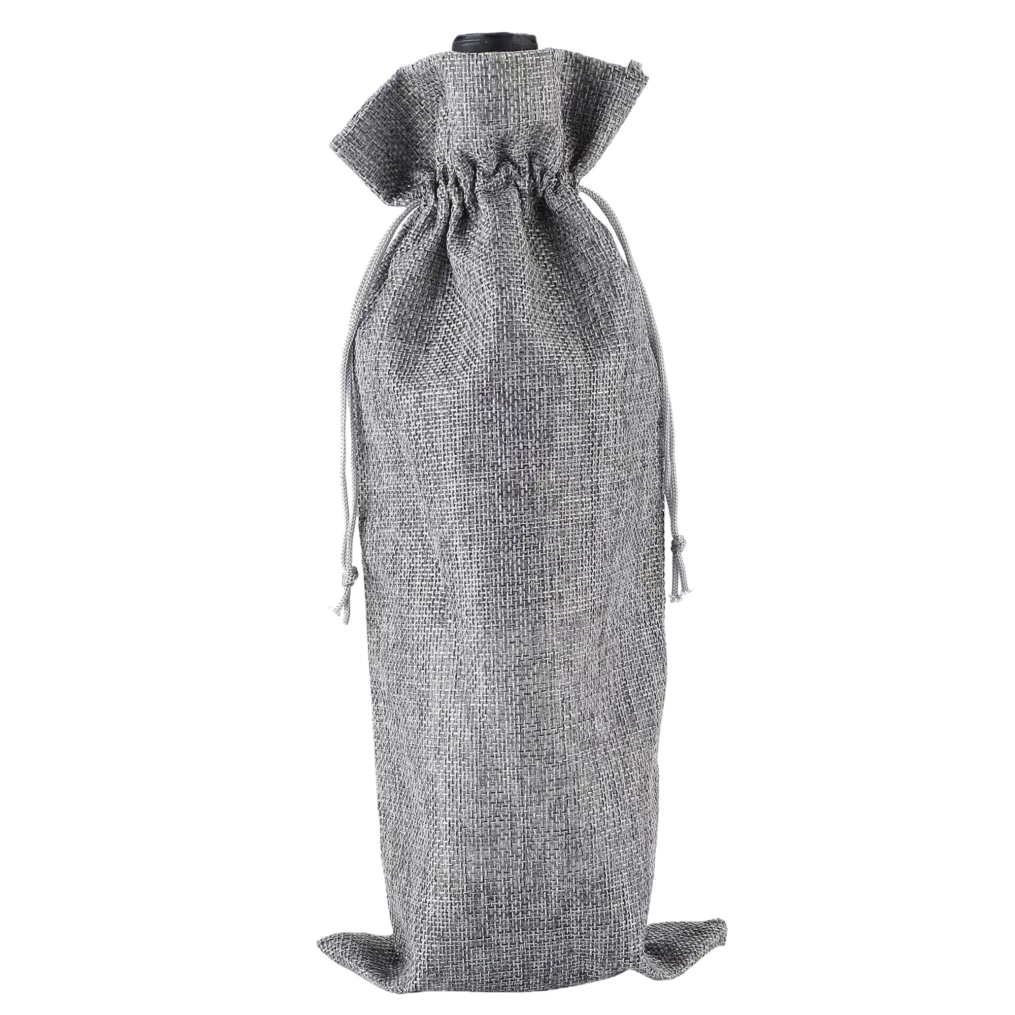 Burlap Wine Bag Set Drawstring 5