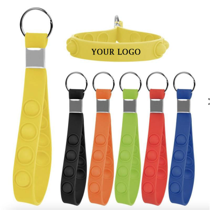 Push Pop Bubble Wristband Fidget Keychain 2