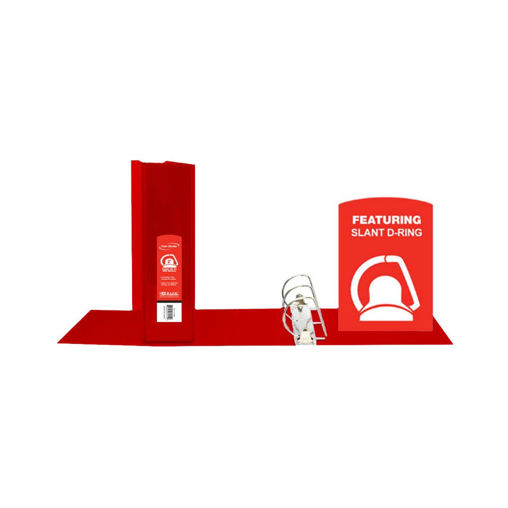 2" Slant-D Ring View Binders - Red 2 Pockets 1
