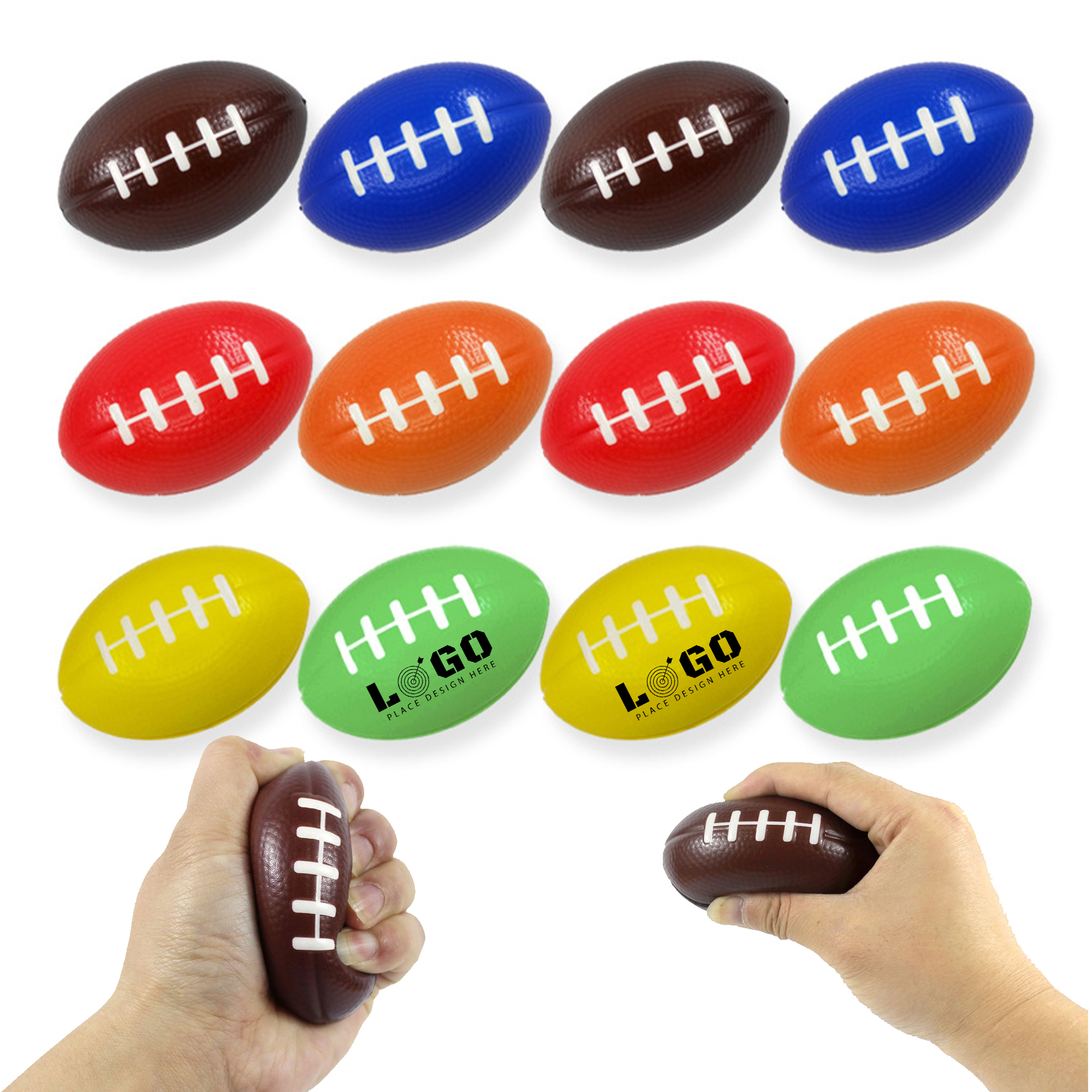 PU Foam Round Stress Reliever Rugby Balls 2