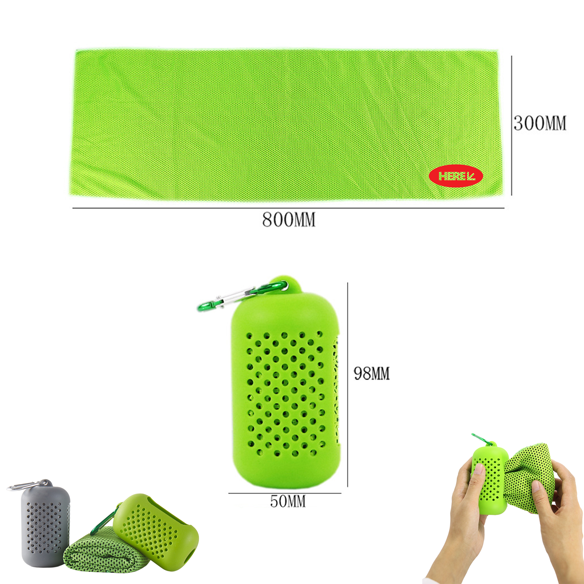 Quick Dry Polyester Towel With Carabiner Clip MOQ 50 3
