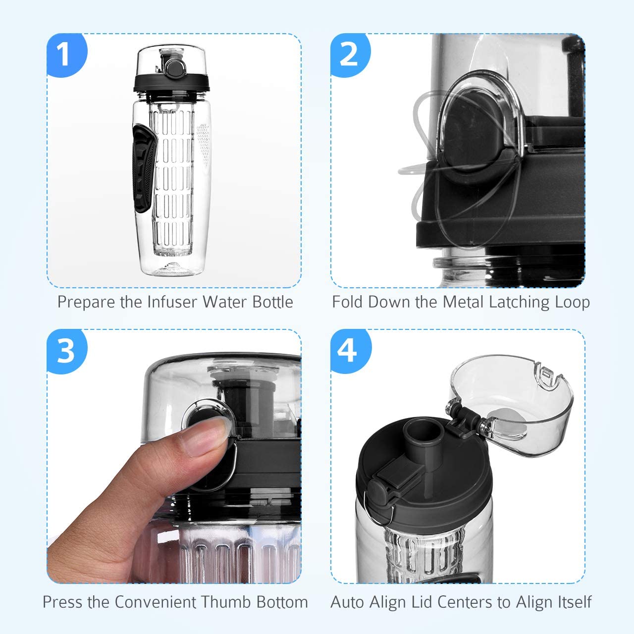 32 OZ Sport Fruit Infuser Water Bottle 3