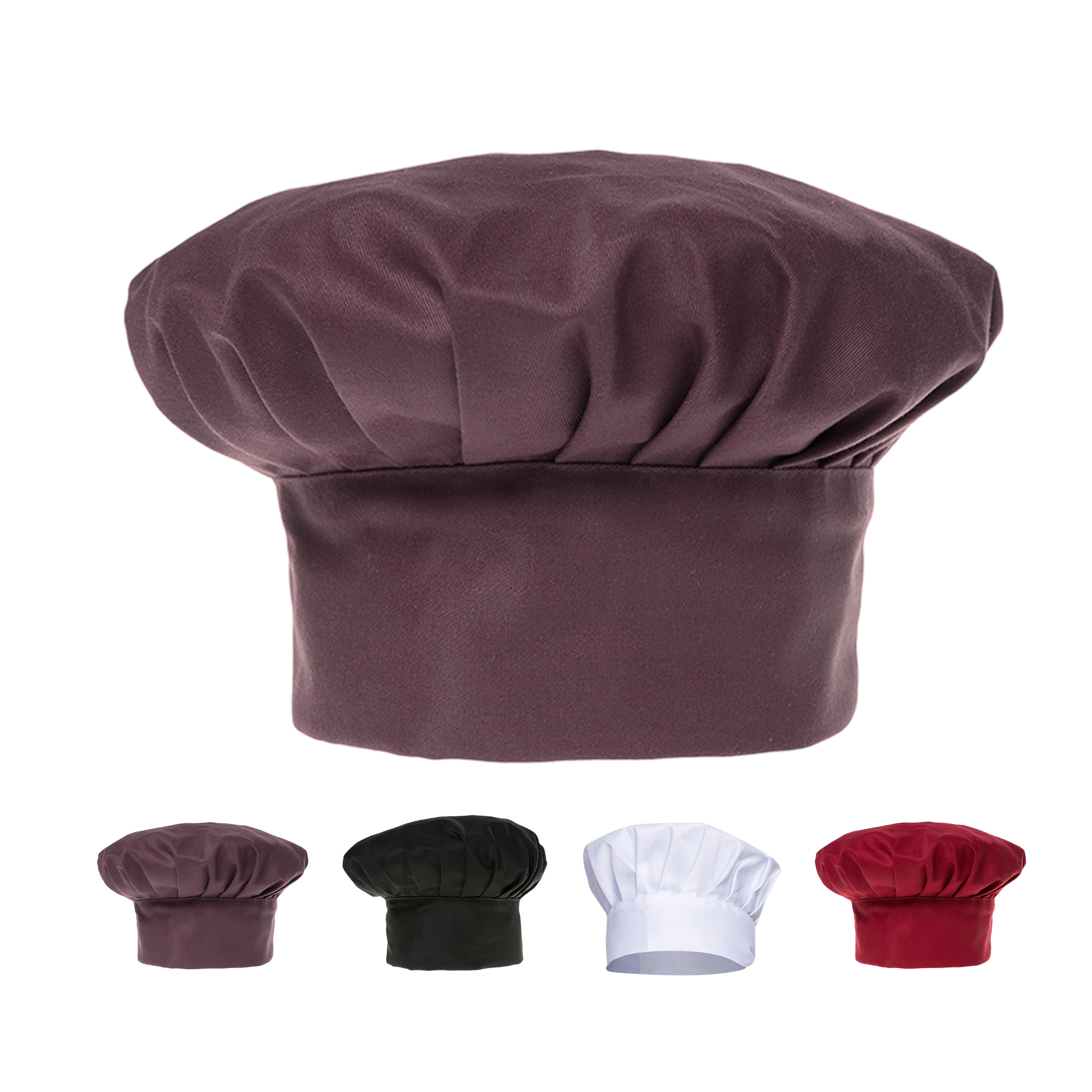 Polyester Adjustable Chef Hat With Hook Loop Closure 8.6" x 3.5" 2