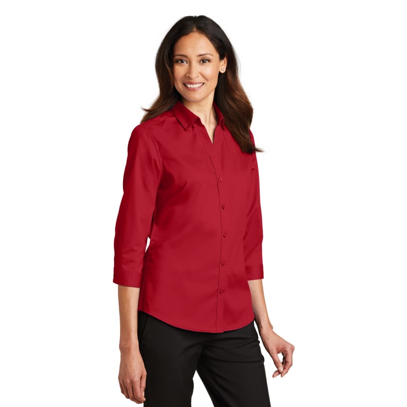 Port Authority Ladies 3/4-Sleeve SuperPro Twill Shirt. 19