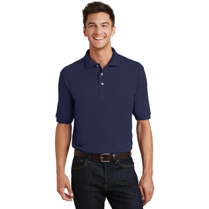 Port Authority Heavyweight Cotton Pique Polo With Pocket. 3