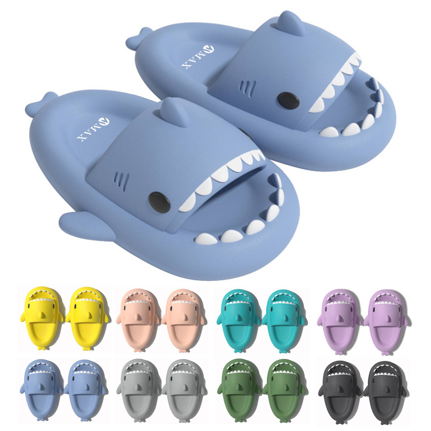 Indoor Non-slip Thick Sole Shark Slippers 2