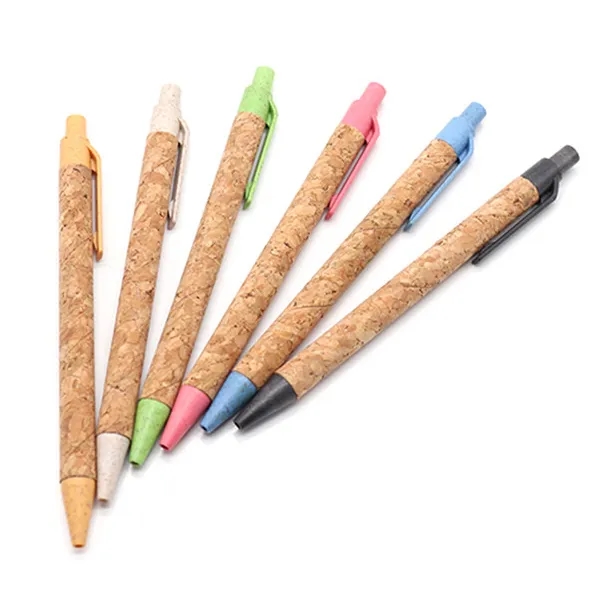 Cork and Wheat Straw Ballpoint Pen 4