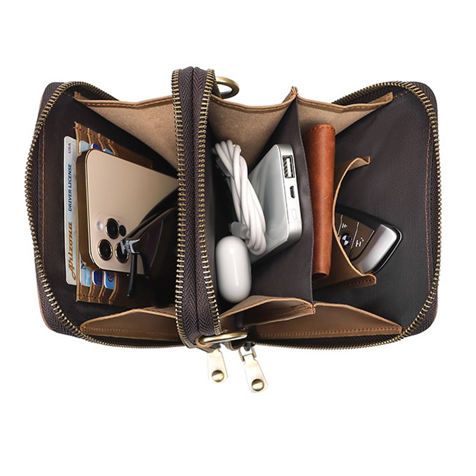 Genuine Leather Men's Casual Small Square Bag 6