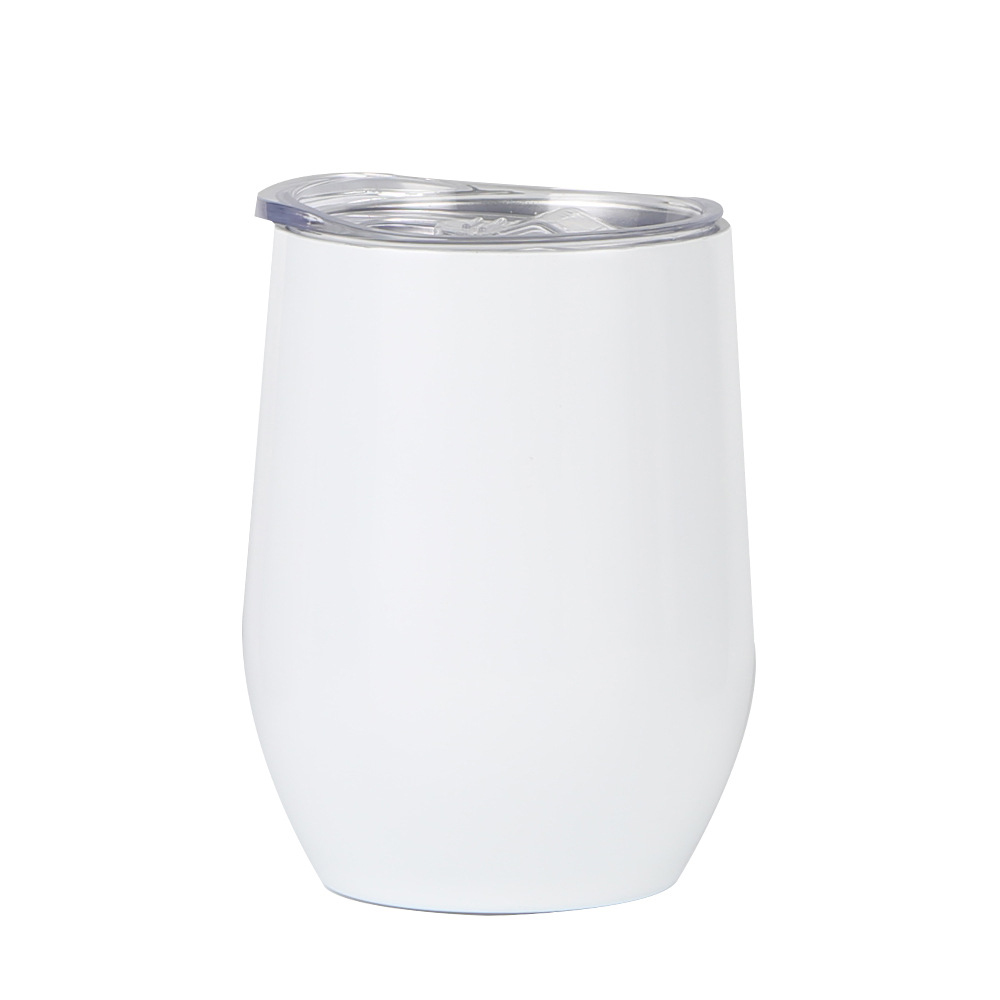 12oz Egg Shaped Insulated Wine Tumblers w/Lids 13