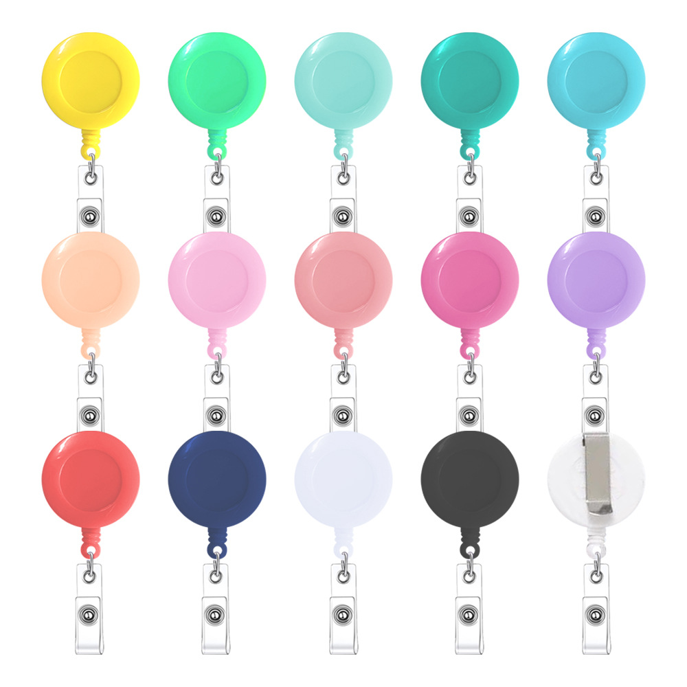Round Retractable Badge Holder W/ Clip 3