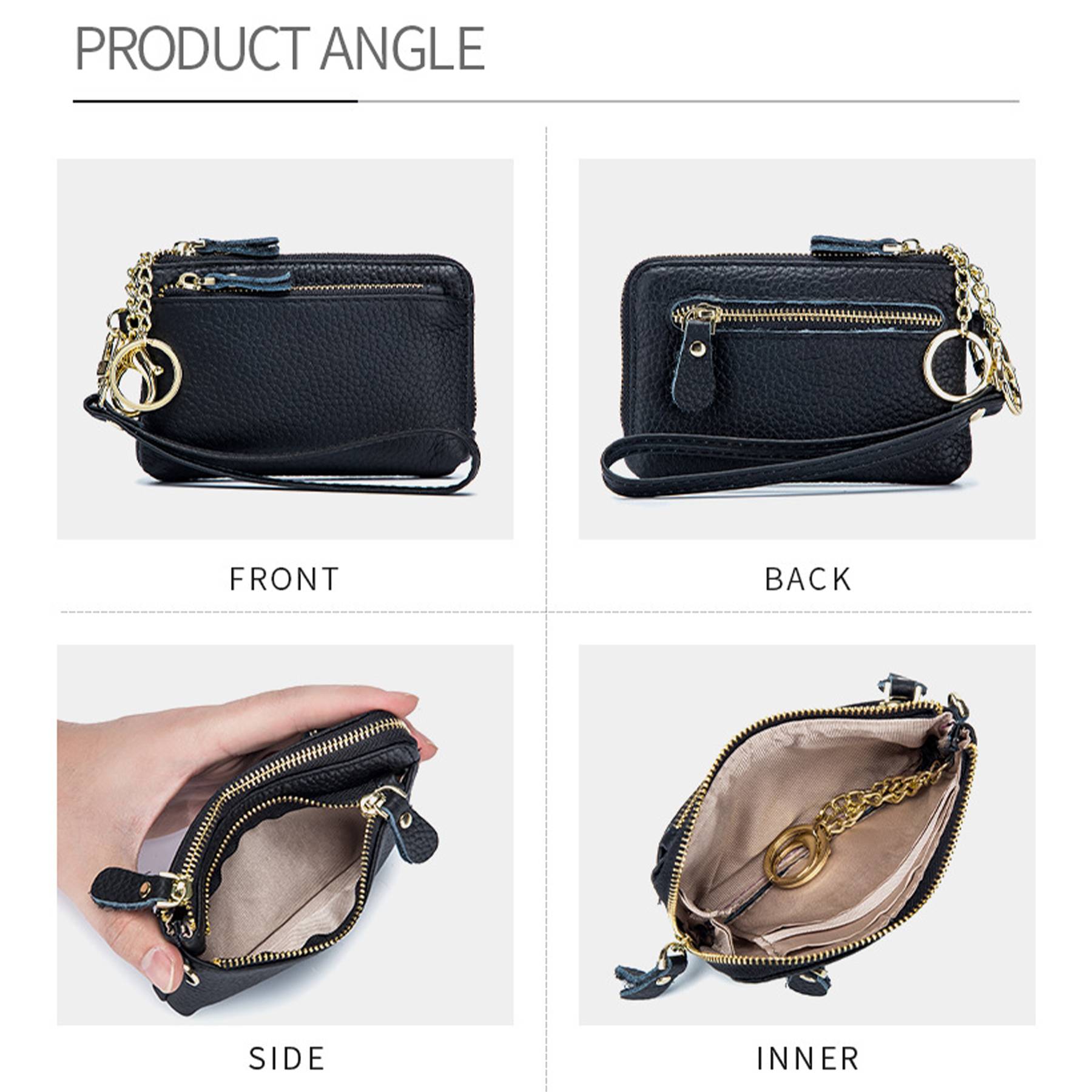 Genuine Leather Simple and versatile coin purse 5
