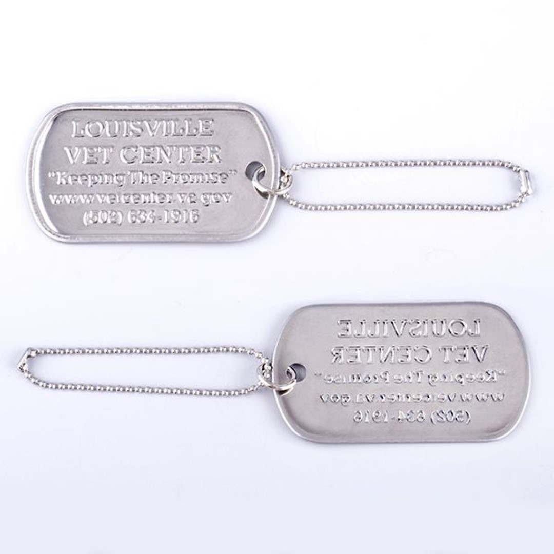 Authentic Style Custom Stamped Dog Tag with 29" beaded chain 2