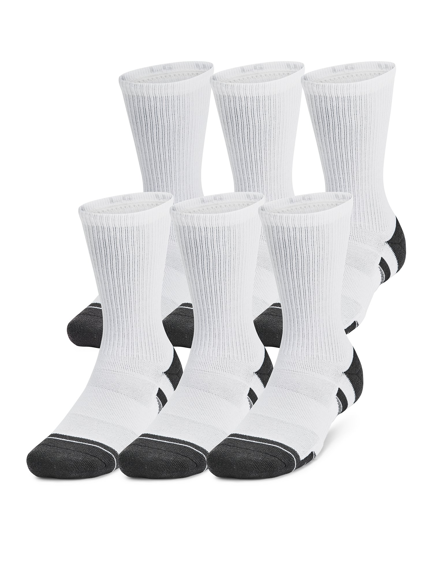 UA Performance Tech Unisex 6-Pack Crew Socks 6