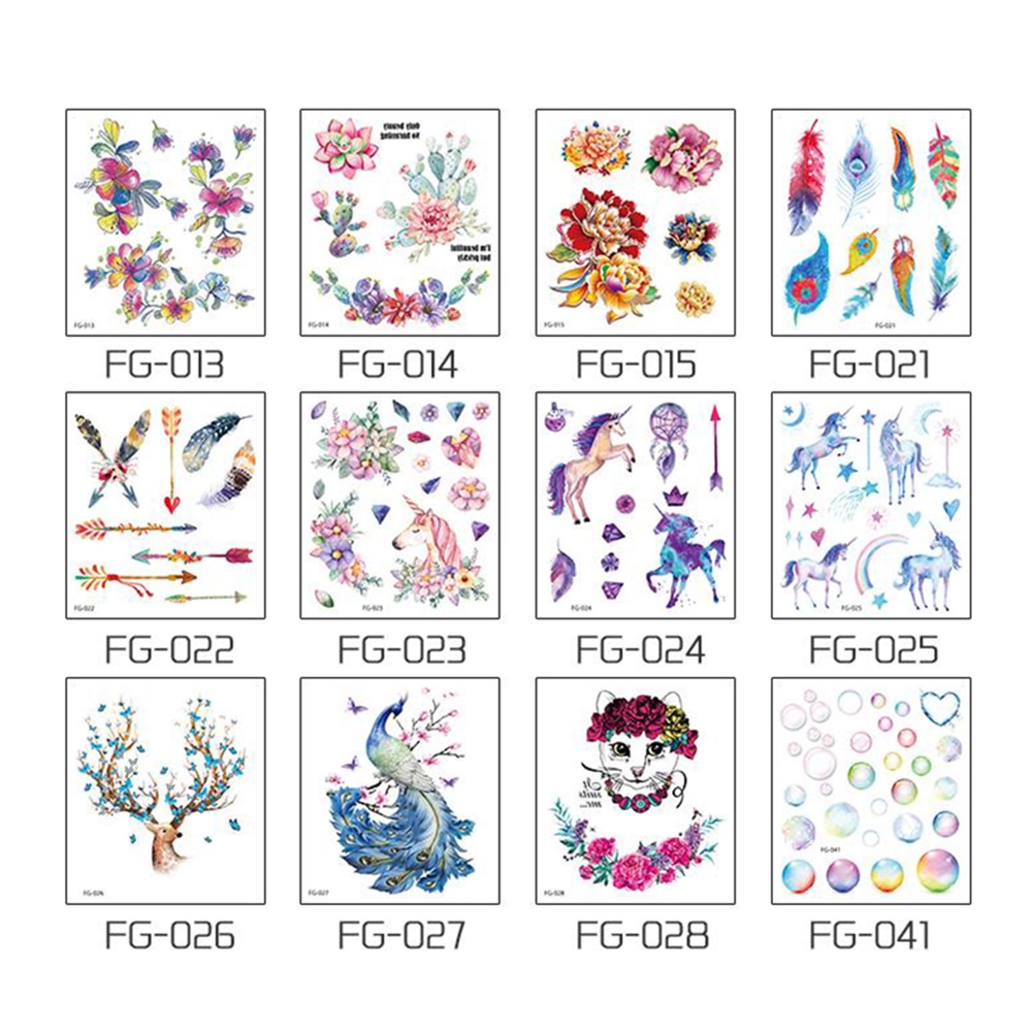Glitter Temporary Tattoo 10Pcs 2