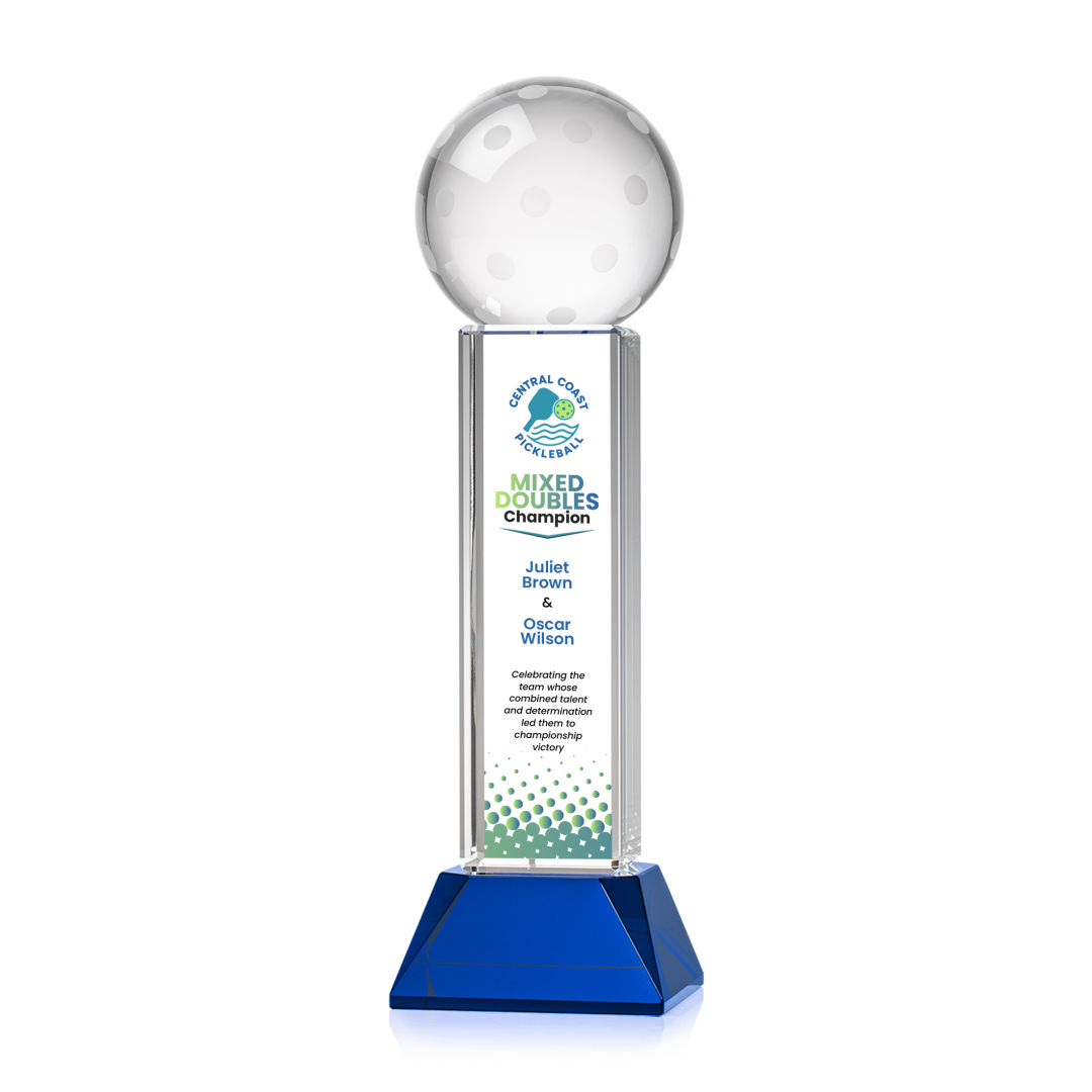 Pickleball VividPrint™ Award on Stowe Base - Blue 11