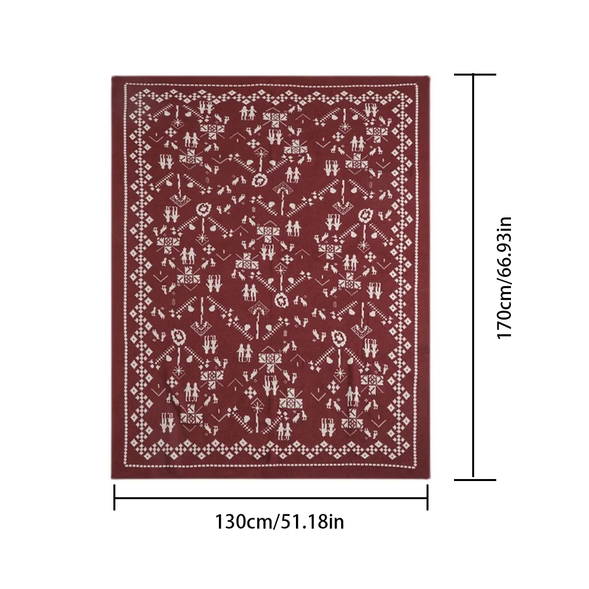 Red Knit Holiday Throw Blanket For Office And Home 3